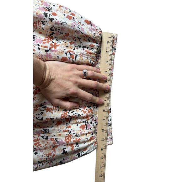 Free People Midi Skirt Ditsy Floral size XS Multicolor Boho Pull On Ruffles - Picture 8 of 12